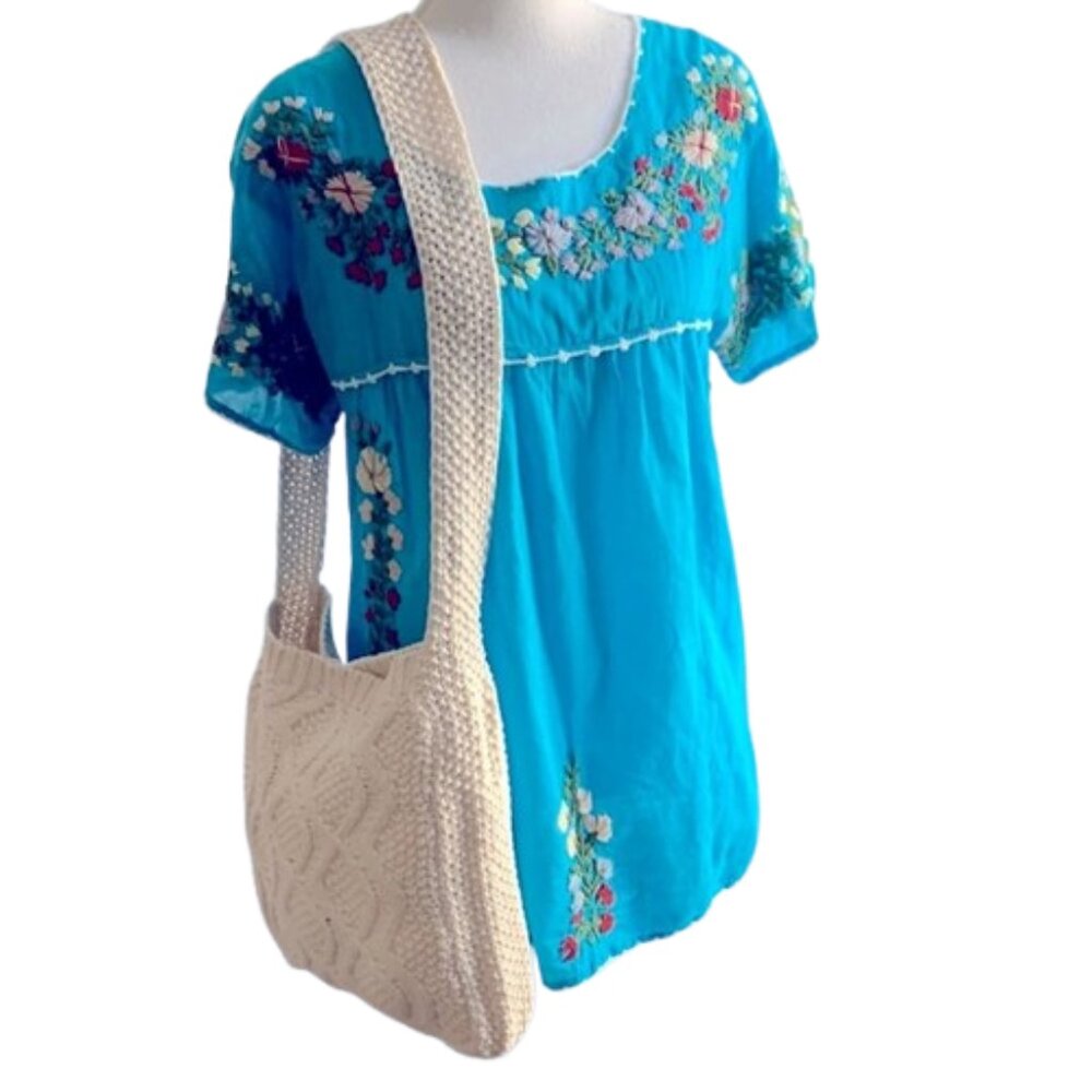 Crochet Tote Bag, Knit Shoulder Bag